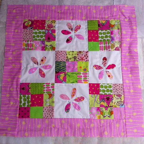 Baby quilt basted by Scrappy quilts