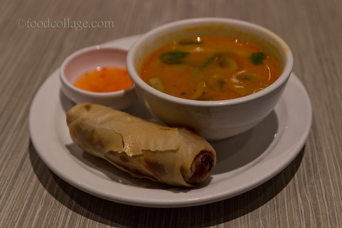 Tom Yum Lemongrass Soup and Vegetarian Spring Roll at Thai Basil (Toronto)