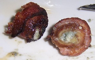 Bacon-wrapped Dates stuffed with Blue Cheese