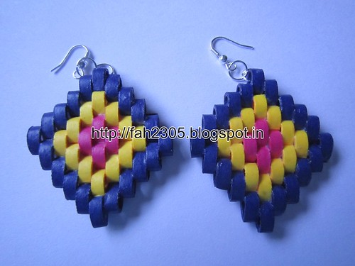 Handmade Jewelry - Paper Quilling Diamond Earrings (Petal Pieces) (1) by fah2305