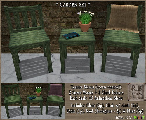 100L$ NEW ! *RnB* Garden Set - Old Green Woods