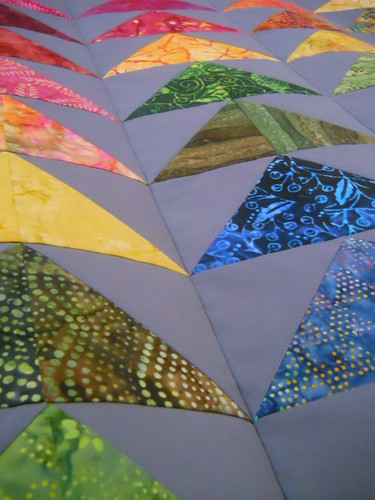 rainbow batik geese quilt 1