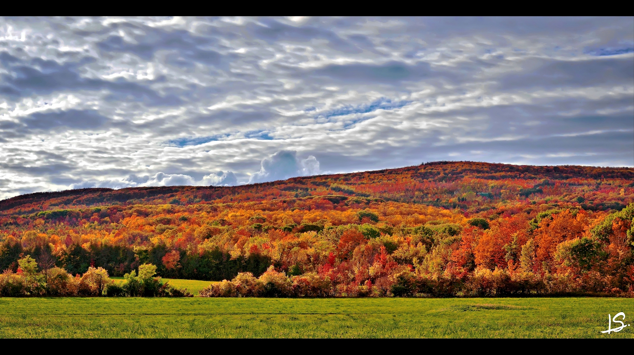 Autumn colors along the niagara escarpment - stitched panorama - a