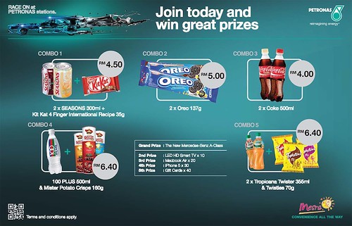 All you need to do is to purchase a minimum of one Race On promotional combo at Mesra Store like the picture below