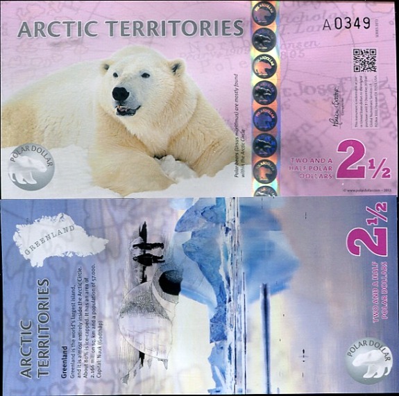 2,5 Polárne doláre Arktída 2013, polymer