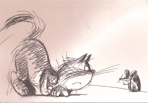 Cat & Mouse Postcard
