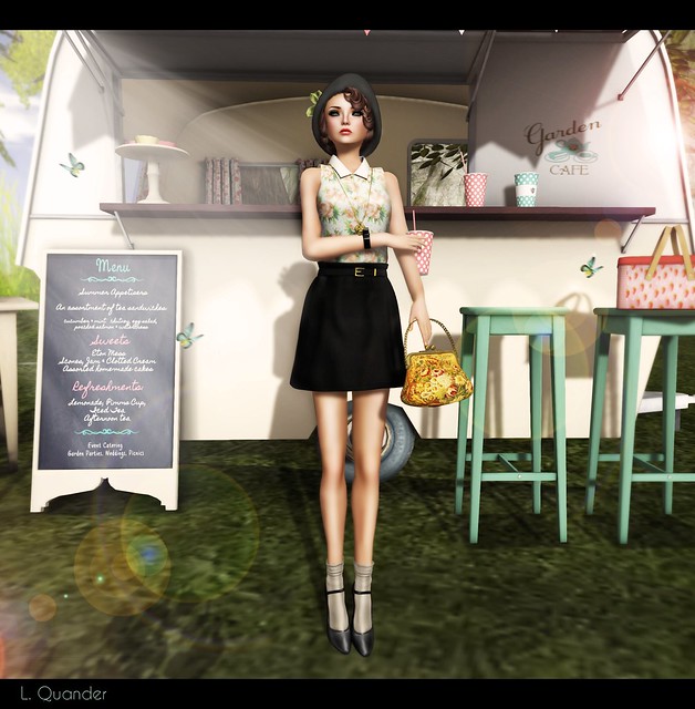 NYU & Beehive Collab - Floral Shirts & Flared Mini-Skirt and {what next} Garden Cafe Caravan