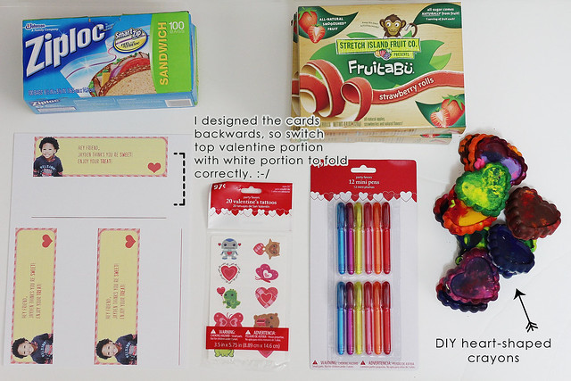 DIY Valentine Treat Bags & Heart Crayons