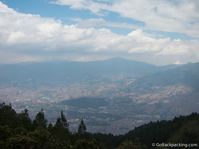 Looking west across Medellin from Parque Arvi