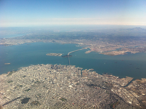 San Francisco during the descent to SFO