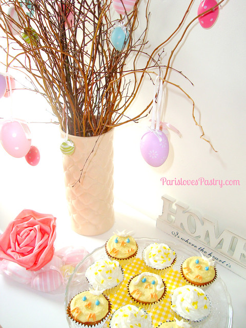 Easter Blueberry Cupcakes - Little Chicks