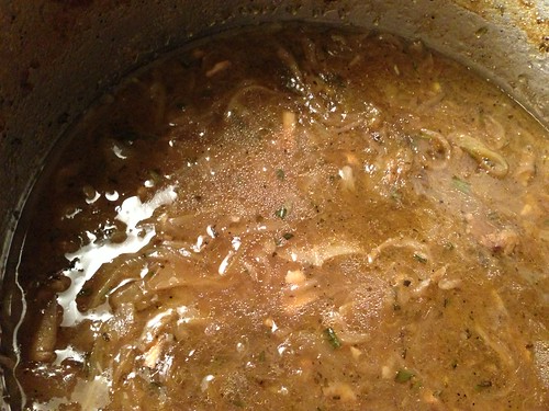 Sweet Onion Soup with Rosemary and Lamb Stock