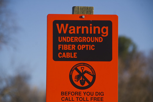 Fiber Optic  Networks Underground Sign