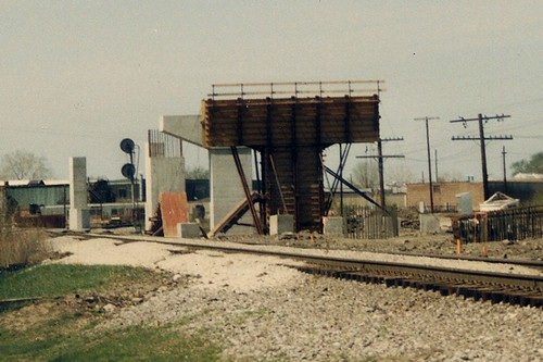 Construction of the Chicago Transit Authority orange line rapid transit to Midway Airport.  Chicago Illinois.  May 1989. by Eddie from Chicago