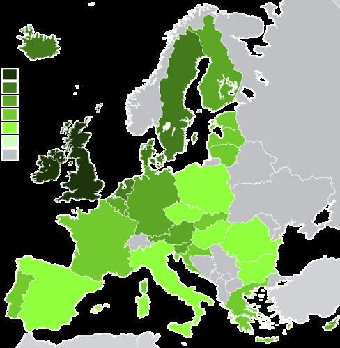 Knowledge of English in Europe (2005)