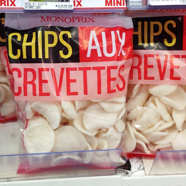 Guess what? I spotted Keropok in Paris! They call Keropok "Chips Aux Crevettes" in French.
