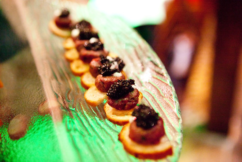VIP Passed Hors d'oeuvre: Australian Waygu Beef Tartar with Royal Transmontanus Caviar