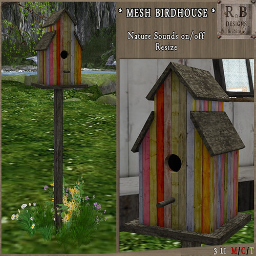 NEW - LIMITED PROMO ! *RnB* Mesh Birdhouse v1 - Spring (sounds on-off)(copy)