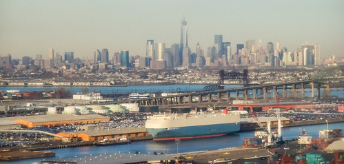 Departing EWR: view of Lower Manhattan - #108/365 by PJMixer