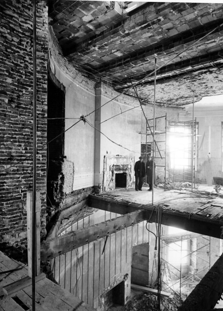 Second Floor Oval Study above Blue Room during the White House Renovation, 03/09/1950