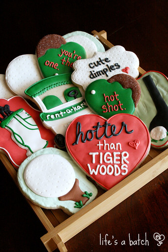Golf Valentine cookies.
