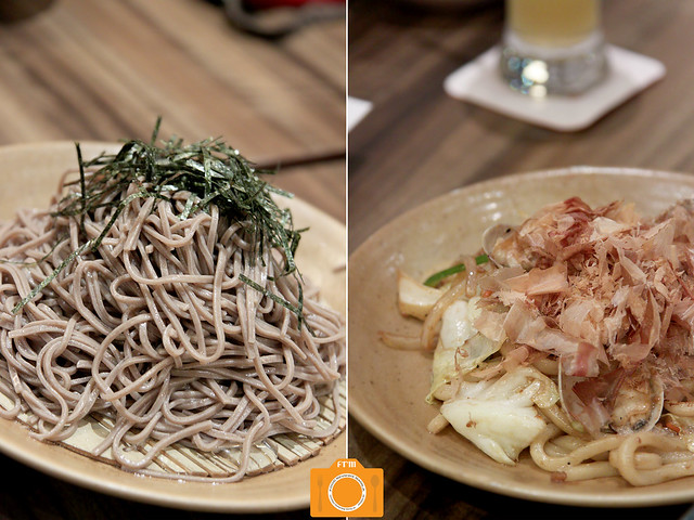 Watami Cold Soba and Stir Fried Udon with Seafood