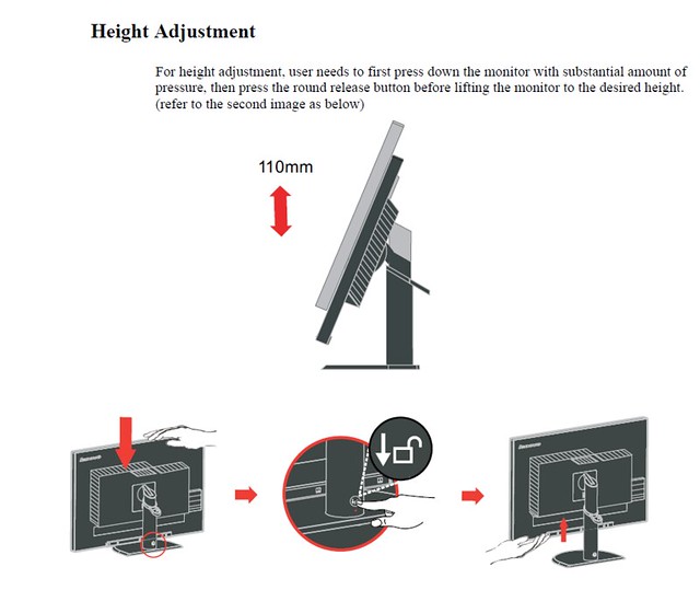 ThinkVision LT3053 height adjustment