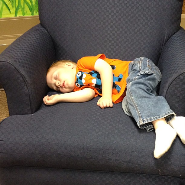 I think he loved the library today!
