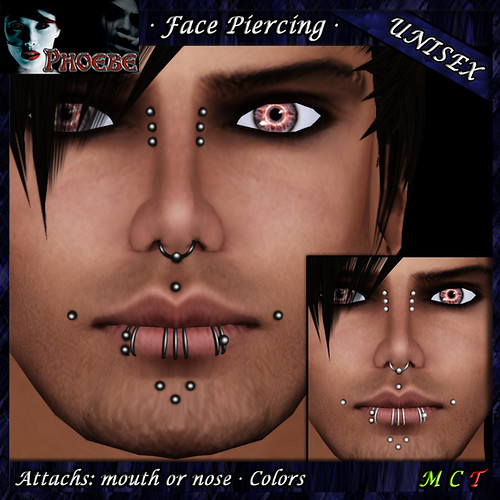 [$55L PROMO] *P* Unisex Face Piercing ~ Serie K4 ~ Silver & Black