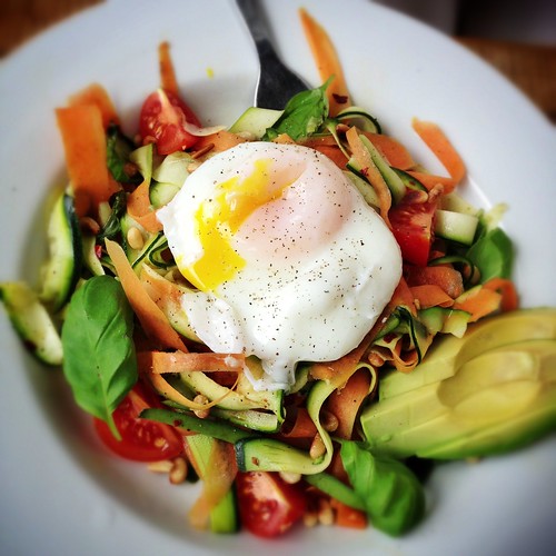 Carrot & Zucchini "Pasta" with Poached Egg