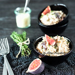Fig and Goat Cheese Pearl Barley Risotto with Fresh Thyme