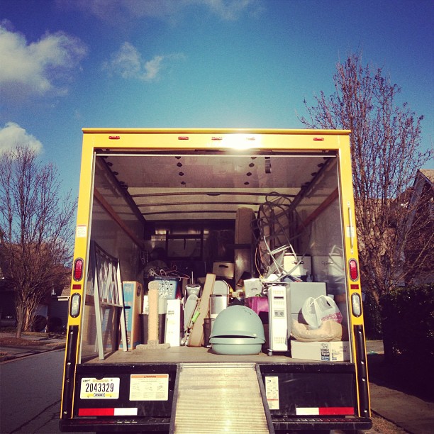 Our entire life of "stuff" being loaded onto one place.