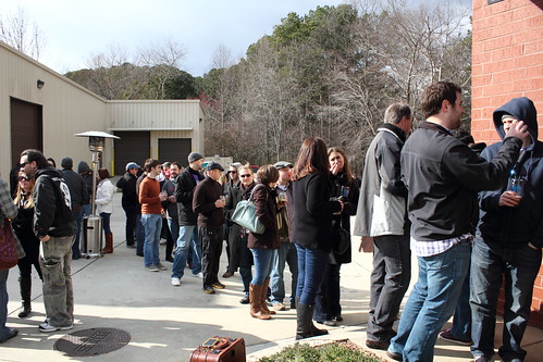 Queue at the brewery tasting