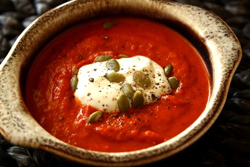 Roasted Red Pepper Soup with Sundried Tomatoes