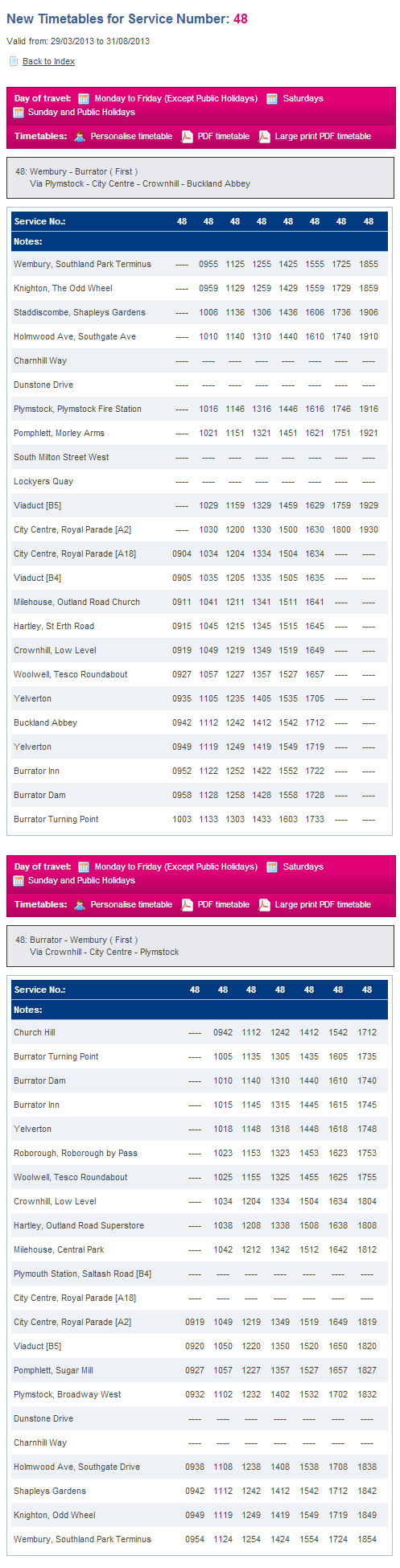 Forthcoming Timetables   Devon   Cornwall   FirstGroup plc.