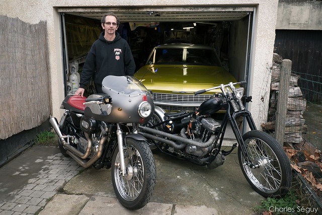 La Harley-Davidson Sportster d'Eric, un cafe-racer pur et dur.