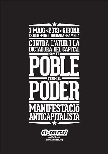 cartell 1 maig 2013 Girona al carrer