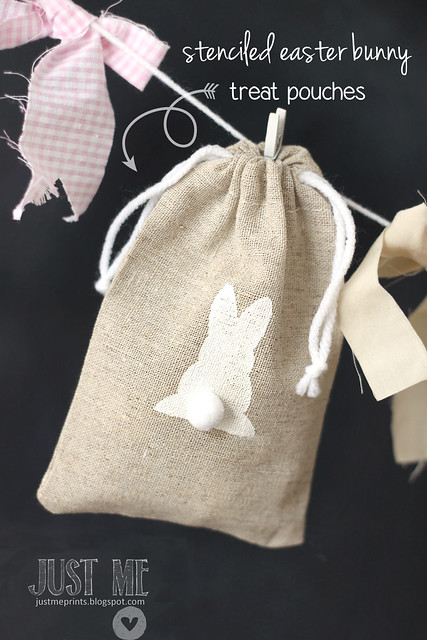 stenciled easter treat bags