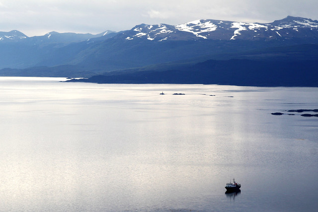 Calm sea, Beagle Channel, Tierra del Fuego, Argentina