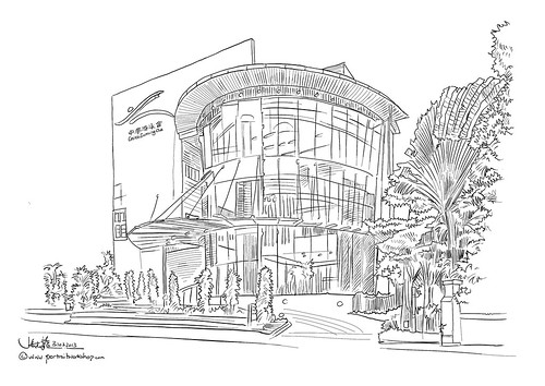 digital perspective sketch of Chinese Swimming Club - 3