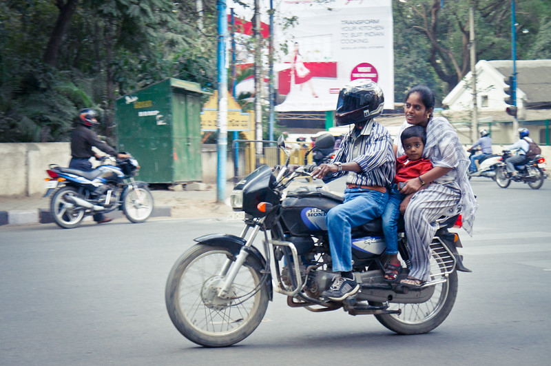 Family on motorbike India