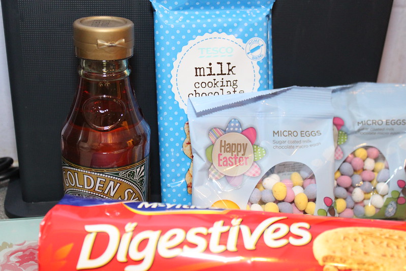 Ingredients for Easter Mini Egg Chocolate Tiffin