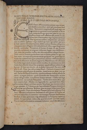 Ink initial in Cicero, Marcus Tullius: Epistolae ad familiares