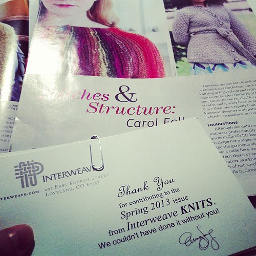 Look what arrived today! My contributor's copy of IK. Love how my profile of @stolenstitches turned out!