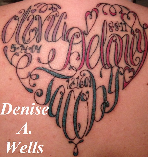Names made into a Heart Shaped Tattoo by Denise A. Wells | Flickr 