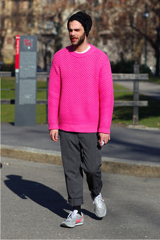prada pink chunky sweater knit