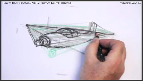 learn how to draw a cartoon airplane in two point perspective 019