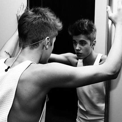 Justin Bieber Looking into Mirror