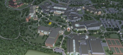 evening view, SUNY college at Old Westbury, master plan (courtesy of Goody Clancy Planning)