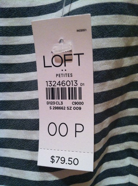 LOFT striped dress tag